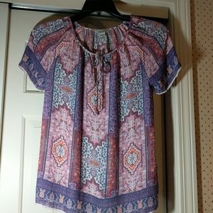 Lucky Brand XS boho rayon top